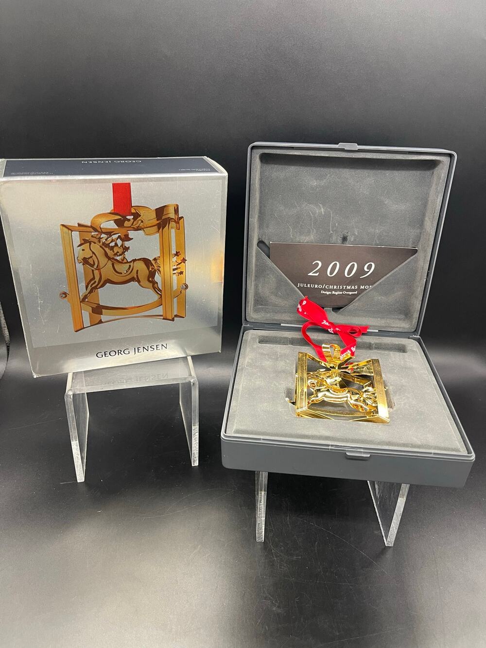 Georg Jensen 24k Gold Plated Christmas Mobile Ornament Rocking Horse 2009
